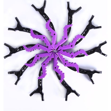 Lot de 10 pinces à cheveux violettes antidérapantes en forme d'alligator, accessoires de coiffure pour le démêlage. (1/5)