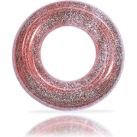 Bouée piscine gonflable 90/70 cm, anneau paillettes en PVC épais, pour enfants et adultes, plage et piscine. (1/4)