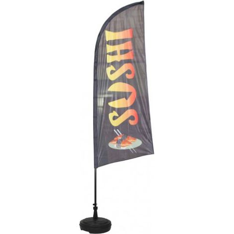 Drapeau SUSHI de dimensions 225 x 85 cm avec son kit socle plastique et mât (1/3)