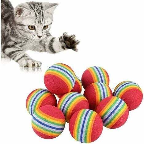 Cat Toy Balls, 10 Pcs Foam Ball Toy Toy Ball Colorful Chew Balls Foam Cat Balls for Feline Rolling Roller Scratching Play Chewing