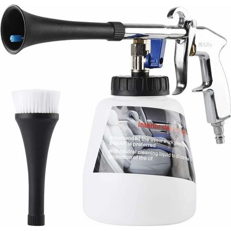 Pistolet Nettoyage Voiture,Pistolet De Nettoyage À Air Comprimé Intérieur Automatique Air Comprimé 1L Pulvérisateur Avec Brosse De Buse,Convient À Intérieur De Voiture Entretien/Accueil Netto (1/4)