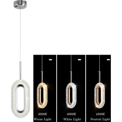Suspension LED moderne 3 couleurs, suspension acrylique semi-transparente, suspension réglable, suspension intérieure d'hôtel, suspension de salon (1/5)