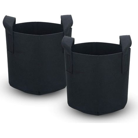 Lot de 2 Sacs de Plantation Non-tissés de 38 litres – 10 gallons – 40 x 30 cm – avec poignées de Transport - pour Jardin, Serre, etc. - Sac de jardinière (1/5)