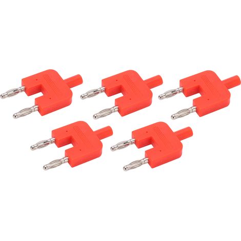 5 Prises Banane 1 Femelle vers 2 Mâles, Haute Conductivité, Connexion Sécurisée, Rouge Vif