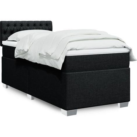 Boxspringbett mit Matratze Schwarz 80x200 cm Stoff (1/5)