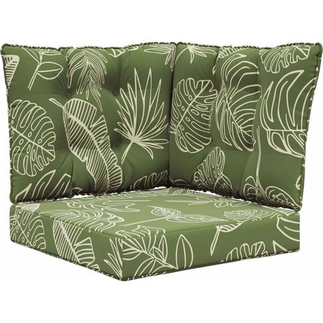 Coussin de canapé d'extérieur 3 pcs Modèle feuille Polyester