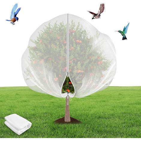 Filet de Protection Jardin 1 pièce Filets pour Jardin avec Cordon de Serrage et Fermeture éclair Maille Fine pour la Protection Arbre fruitier (1,8m×1,9m, Blanc) (1/5)