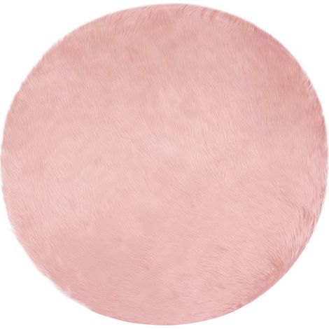 Maison Exclusive - Teppich aus Kunstschaffell TAFALLA Rosa Ø 80 c