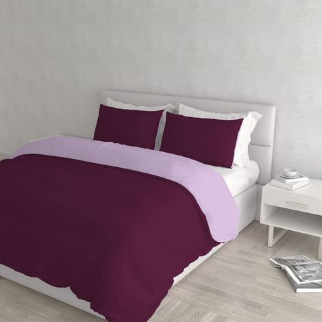 Parure Housse de Couette pour lit Double 250 x 200 cm Lila/Prune (1/5)