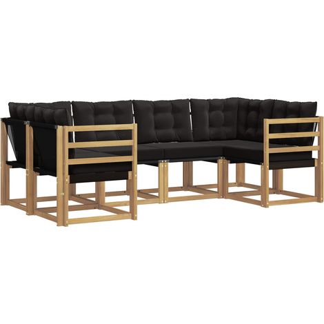 Outdoor Sofa Set 6 pcs White and Black vidaXL (1/5)