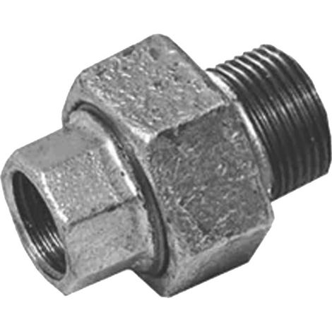 IDMAR - Conexión doble recta galvanizada de 2 1/2" con rosca interna y externa (DN65)