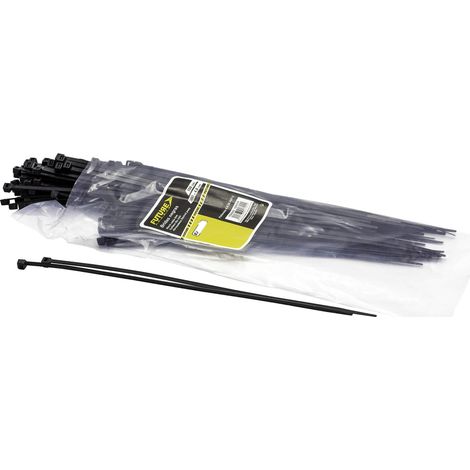 Lot de 100 serre-câbles Noir 370 x 3,6 mm