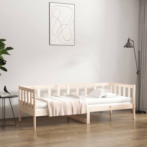 Lit simple Lit de jour Salon - Lit de repos classique 90x190 cm Bois de pin massif -FR34485 (1/5)