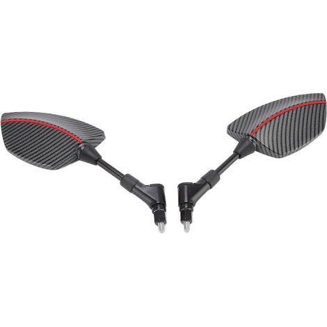 Paire de rétroviseurs de moto, rotation à 360°, verre convexe, universels pour scooters et quads, base de 8 mm, rouge (1/5)