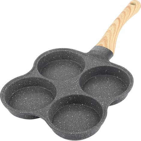 4-Loch-Omelettpfanne, antihaftbeschichtete Bratpfanne, Frühstückspfannkuchenformer für Induktionsherde und Gasherde (1/5)