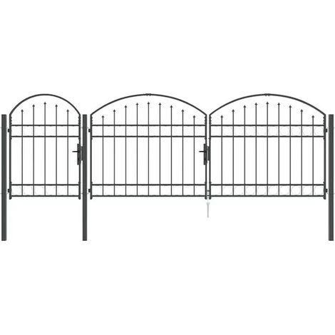 Portail de jardin arqué, gris cendré