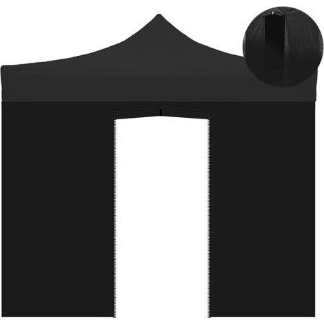 Tela lateral 3X2m negra impermeable repuesto para gazebo plegable 3X3m (1/2)