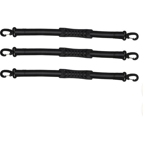 Sangle de Transport 3 Pièces pour Rollers, Chaussures de Ski et Snowboard - Porte-Chaussures Noir en Nylon (1/5)