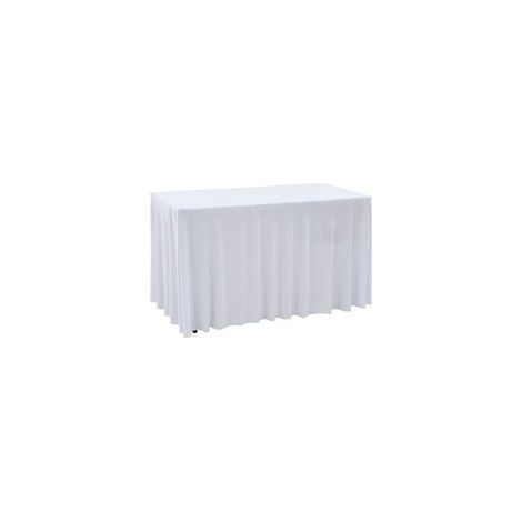 2 tovaglie elasticizzate con bordo, bianche, 120 x 60,5 x 74 cm - Crezuo