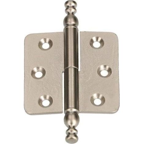 KOTARBAU Charnières décoratives 45 x 45 mm Bande de style Charnière de meubles universelle Différentes couleurs Antirouille Gauche / droite Robuste Pratique (Satin à gauche) (1/5)