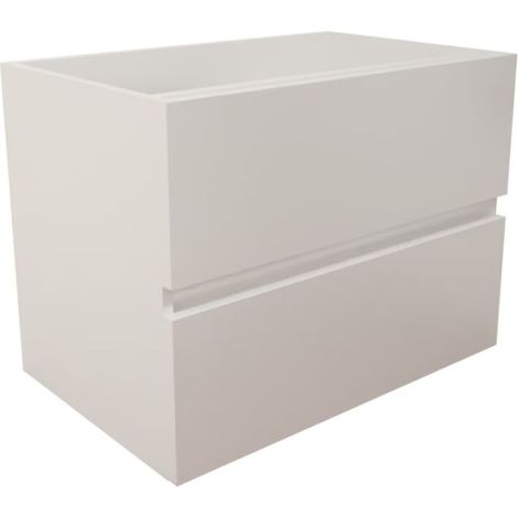 Caisson de salle de bain ROSALY INOX - 70 cm- Blanc- Plan vasque en (1/5)