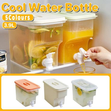 Carafe à eau de 3,9 L avec robinet, distributeur de boissons, récipient pour limonade, crème (1/5)