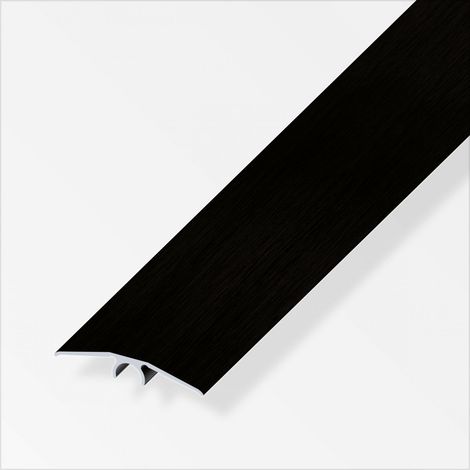 alfer Übergangs-Profil 2 m, 46 mm Aluminium eloxiert gebürstet schwarz Profil (1/2)