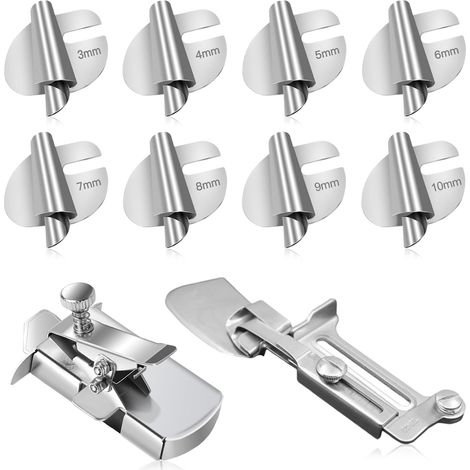 Ensemble de pied ourleur à ourlet roulé, guide de couture magnétique, pied marteau pour ourlet roulé, outils et accessoires pour machines à coudre, couture universelle// (1/5)