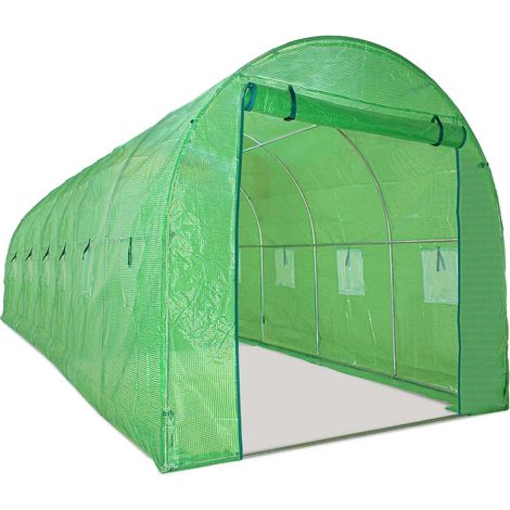 Gewüchshaus 3x6 M mit Tunnelstruktur aus verzinktem Stahl und PE-Netzabdeckung. Gewüchshaus 18sqm 300x600x190cm