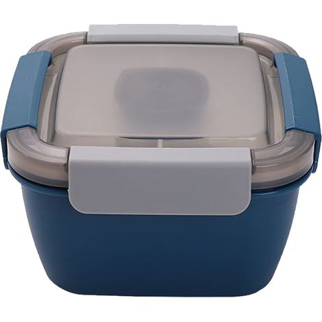 Boîte à salade empilable pour le déjeuner, 3 compartiments, 1,5 L (50 oz), idéale pour les garnitures de salade et les collations. (1/5)