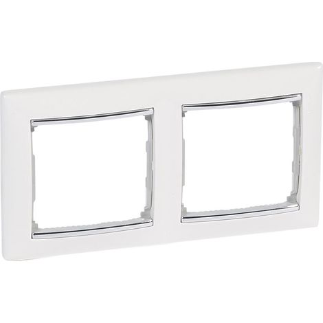 Cornice 2 elementi VALENA bianco argento LEGRAND 770492