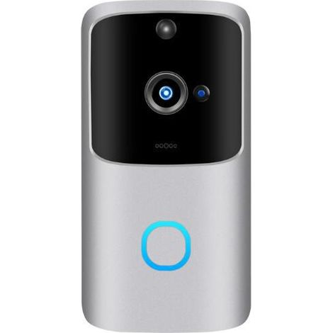 Accueil sans fil Wifi Visual Cat Eye Doorbell Smart Voice Monitoring Doorbell Argent (1/2)