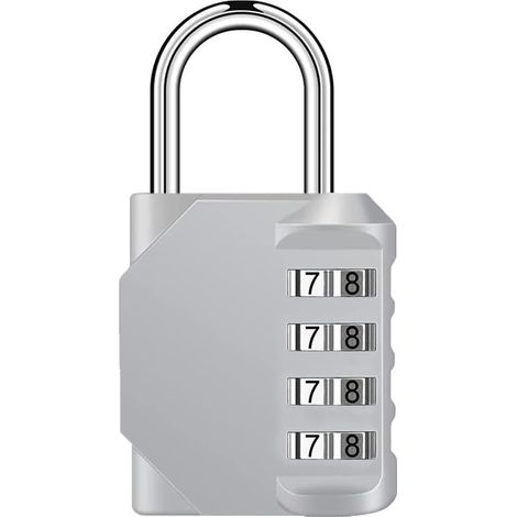 Cadenas à Combinaison, Cadenas Code Pour Casier, 4 Chiffres Serrure à Combinaison Pour Gymnase, école, Portail, Hangar, Garage, Rangement (1/4)