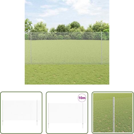 vidaXL Clôture hexagonale avec poteau 10 x 1,4 m Acier galvanisé (1/5)