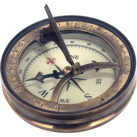 Signes Grimalt Dekorationsuhr Solaruhr, Golden Nautical Compass 9x9x5cm 24665 (1/2)
