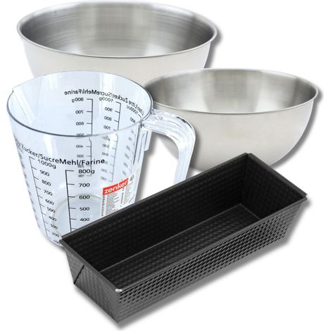 Set pâtisserie avec moule à cake 30,5 cm, 2 bols à mixer, verre mesureur et spatule Zenker (1/5)
