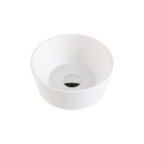 Lavabo Forma appoggio salvaspazio 35x35 tondo in ceramica bianco (1/4)