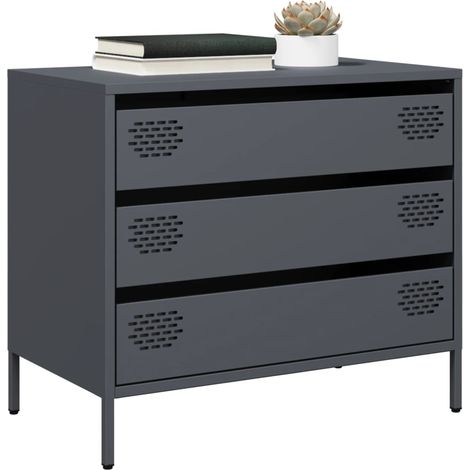 Sideboard Anthrazit 68x39x58,5 cm Kaltgewalzter Stahl