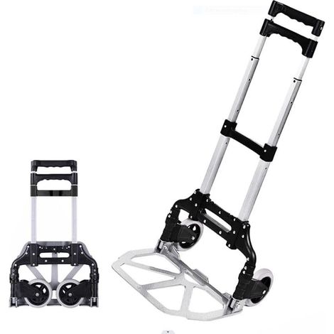 Fenixshop24 Carrello Portapacchi Pieghevole in Alluminio, Manico Telescopico e Portata 75 kg (1/5)