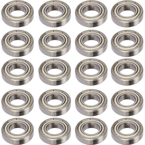 Rillenkugellager, doppelt abgedichtet, Kraftübertragung 6901Z, 12 mm Innendurchmesser, 24 mm Außendurchmesser, 6 mm Wandstärke, 20 Stück (1/5)