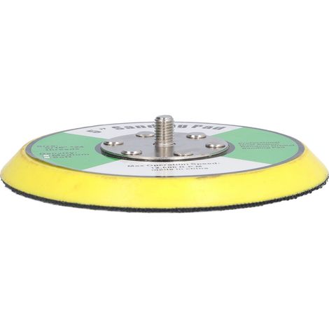 Cepillo de pulido de poliuretano de 5 pulgadas (5/16 pulg. x 24 pulg.) para lijadora neumática, placas de soporte con cierre de velcro, 12000 RPM para abrillantado y pulido.