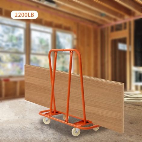 Drywall Sheet Cart Plasterboard Trolley + 4 Silent Swivel Wheels Steel 2200lbs (1/5)