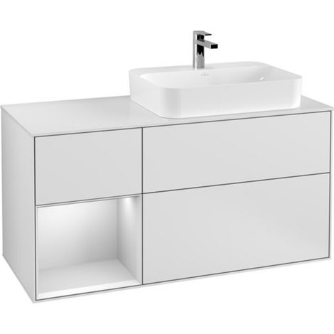 V&B Waschtischunterschrank Finion 120cm, Pl w m, Rg l wh. m Lac, wh. m Lac (1/2)