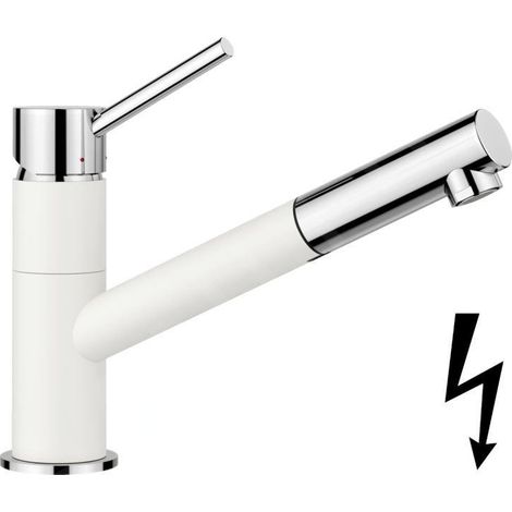 Blanco Kano S - Mitigeur d’évier avec bec extractible, blanc/chrome 527650 (1/3)