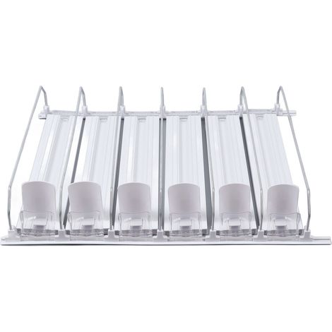 Organisateur de Canettes Réfrigérateur, Distributeur Automatique de Boissons Glissant en ABS Blanc, Ajustable 12oz 16oz 20oz pour Soda et Boissons, 31cm (1/5)