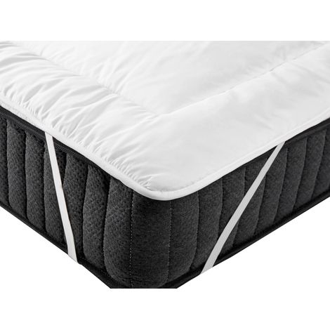 Surmatelas en Microfibre 120 x 200 cm Lavable en Machine Épaisseur 4 cm Blanc Aizkorri