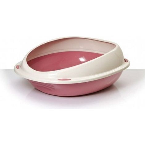 TrAdE Shop Traesio - Lettiera Scoperta Per Gatti Gatto Shuttle Con Bordi Rialzati Salva Sporco 57 Cm - Rosa