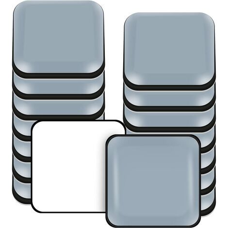Furniture Sliders - PTFE Square Self-Adhesive Slides - For Hardwood Laminate Tile Floors And Carpets - 40x40 Mm - 16 Pieces (1/5)
