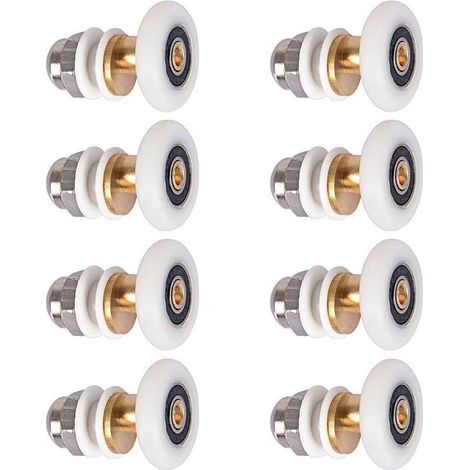 Roulettes Douche 25mm, Roulette Porte Coulissante Douche Roulement pour Porte de Douche 8 Pièces (1/5)