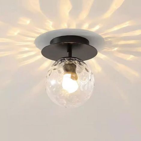 Nordische Glas-Deckenleuchte – 15 cm Durchmesser – 20 cm Höhe – E27-Fassung – 1 Leuchtmittel erforderlich – max. 40 W – 110–240 V (1/5)
